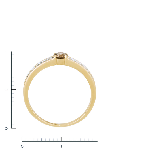 Кольцо из желтого золота 585 пробы c 9 бриллиантами, Л04081483 за 21350