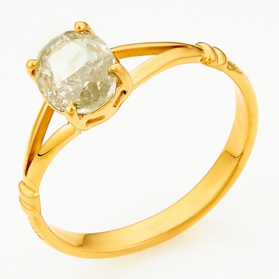 Кольцо из желтого золота 585 пробы c 1 бриллиантом, Л06113231 за 185 000 ₽