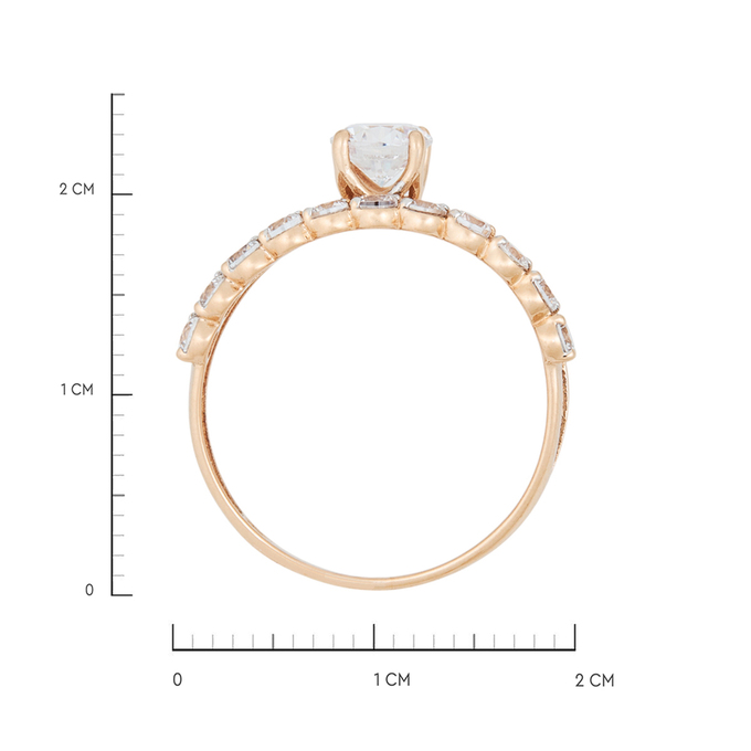 Кольцо из золота 585 пробы c фианитами, Л 7600 8491 за 16640