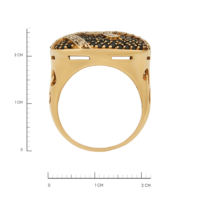 Кольцо из золота 585 пробы c бриллиантами и синтетическими камнями, Л 2811 4496 за 135800