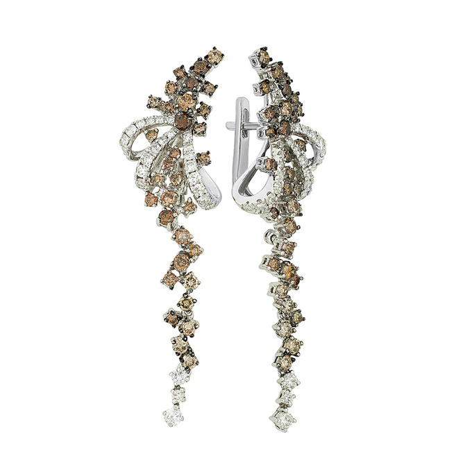 Серьги из золота 585 пробы c бриллиантами, Ц О007 0499 за 129000