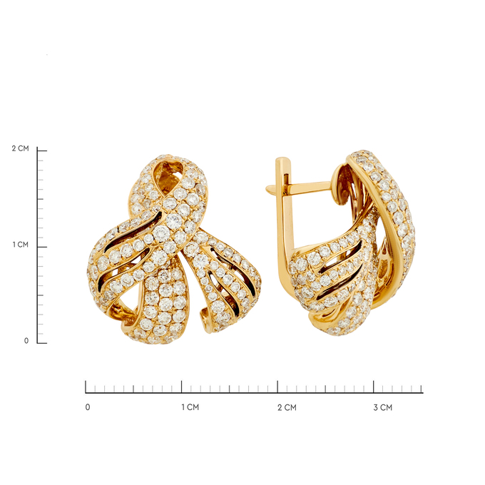 Серьги из золота 750 пробы с бриллиантами, Ц О007 3718 за 250000