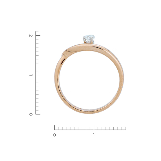 Кольцо из красного золота 585 пробы c 1 бриллиантом, Л45072225 за 21200