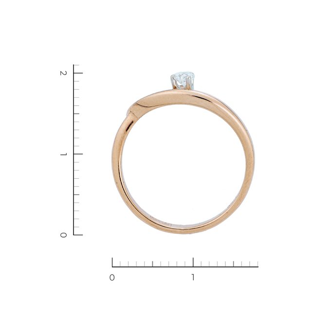 Кольцо из красного золота 585 пробы c 1 бриллиантом, Л 4507 2225 за 18550