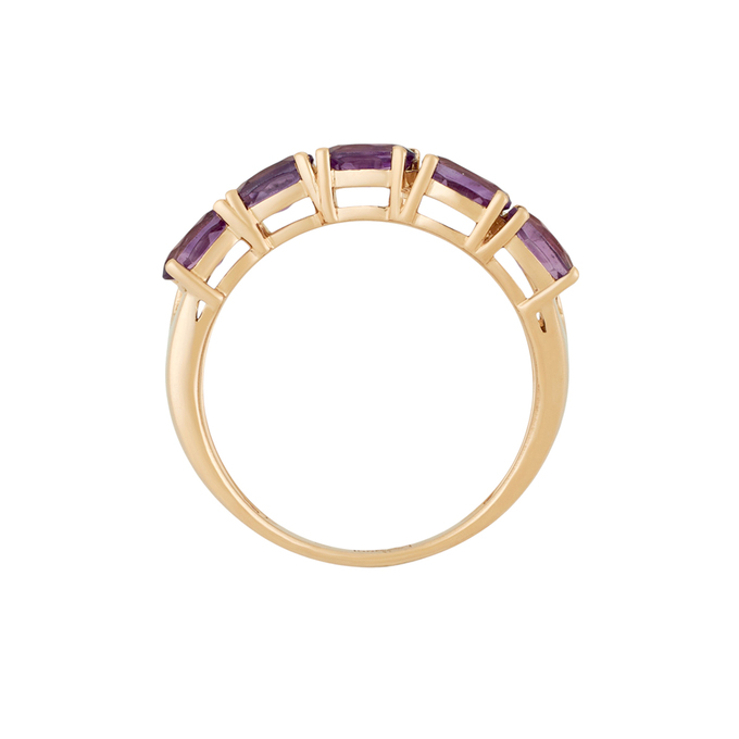 Кольцо из золота 585 пробы c аметистами и бриллиантами, Л 2210 9937 за 37600