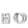 Серьги из белого золота 750 пробы c 8 упр. огр. бриллиантами