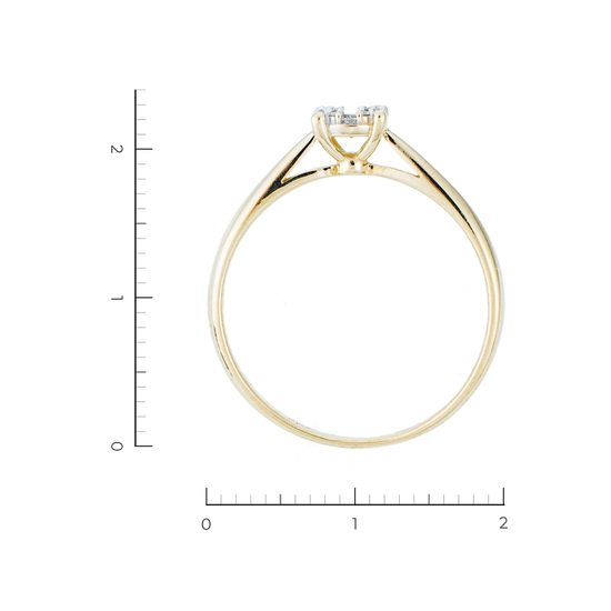 Кольцо из желтого золота 585 пробы c 13 бриллиантами, Л75014578 за 18550