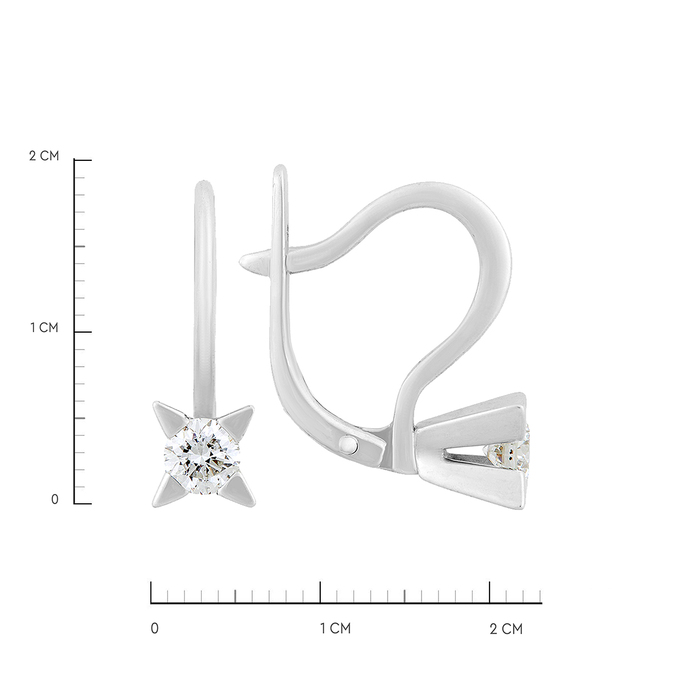 Серьги из золота 585 пробы c бриллиантами, Ц О007 1183 за 105920