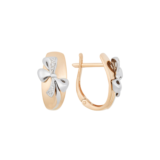 Серьги из золота 585 пробы c бриллиантами