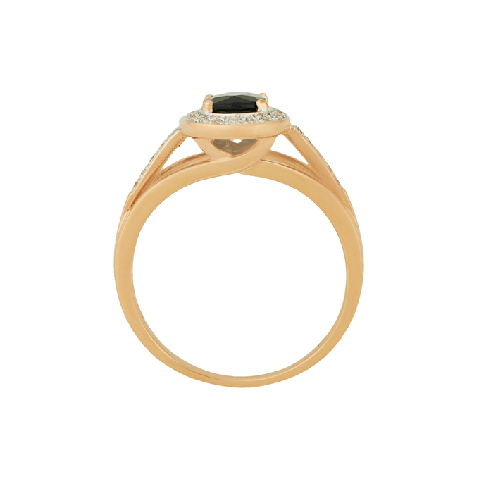 Кольцо из золота 585 пробы c сапфиром и бриллиантами, Л 0910 7768 за 48400