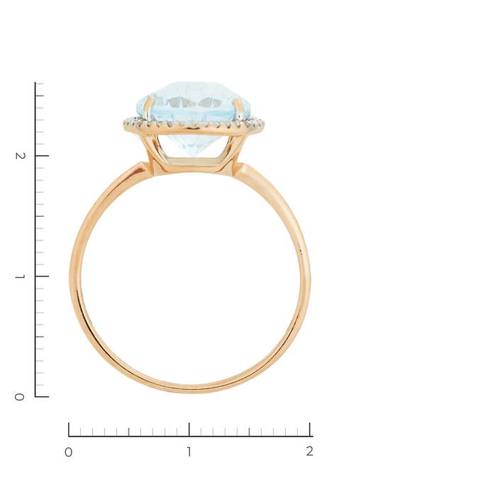 Кольцо из золота 585 пробы c 1 топазом и 38 бриллиантами, Л 0616 2894 за 23120