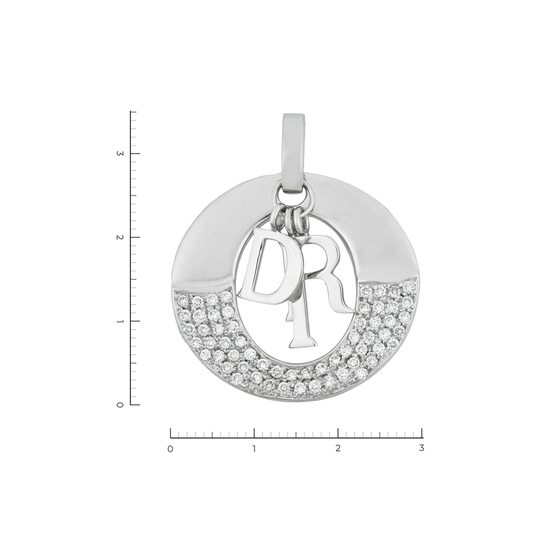 Подвеска из белого золота 750 пробы c 59 бриллиантами, Л09107139 за 129000