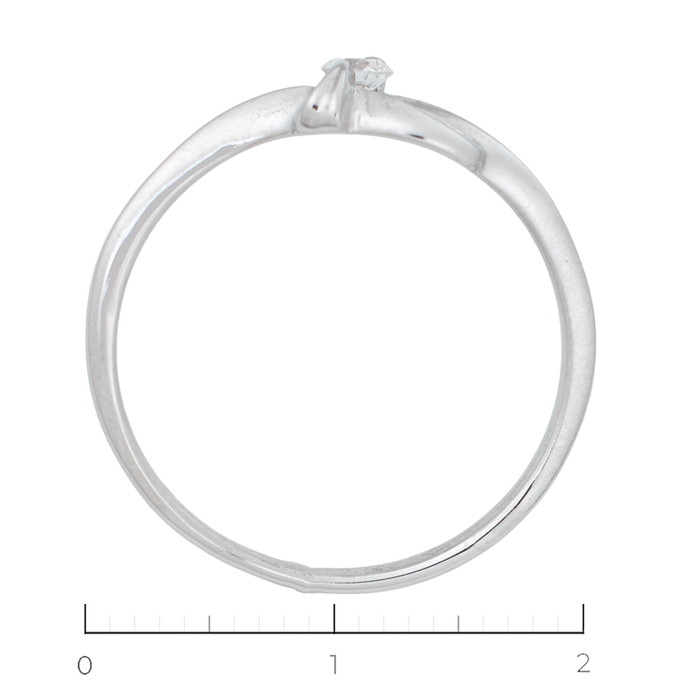 Кольцо из белого золота 585 пробы c 1 бриллиантом, Л 6102 4089 за 17150