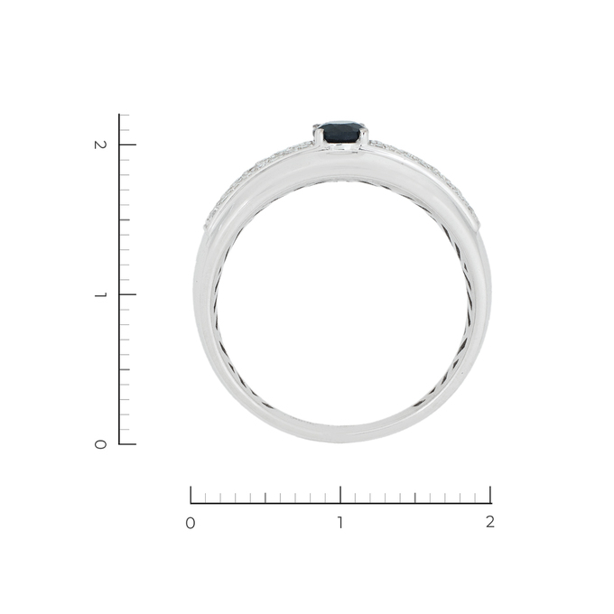 Кольцо из белого золота 585 пробы c 1 сапфиром и 48 бриллиантами, Л 4306 0871 за 27920