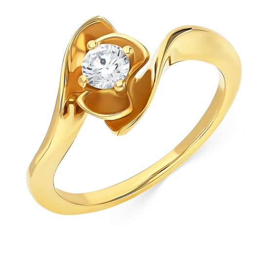 Кольцо из желтого золота 585 пробы c 1 бриллиантом, Л08032842 за 42300
