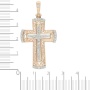 Крестик из комбинированного золота 585 пробы c 21 бриллиантами 101700 фото 2
