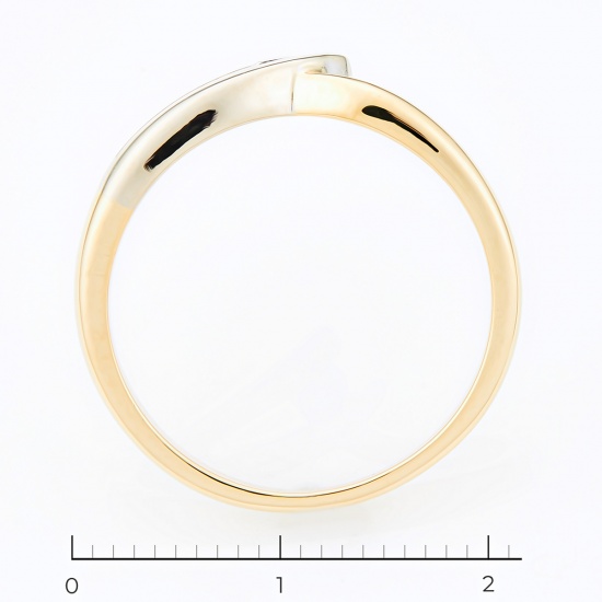 Кольцо из комбинированного золота 585 пробы c 1 бриллиантом, Л43050999 за 13475