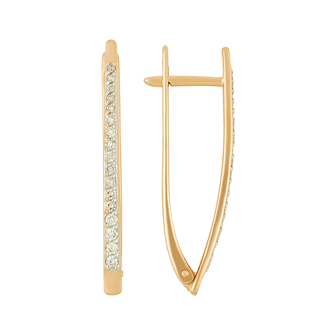 Серьги из золота 585 пробы c бриллиантами, Ц О007 2159 за 43200