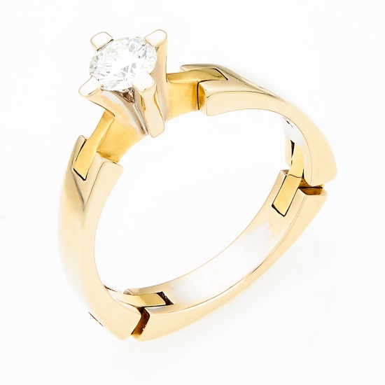 Кольцо из комбинированного золота 750 пробы c 1 бриллиантом, Л18032413 за 122750