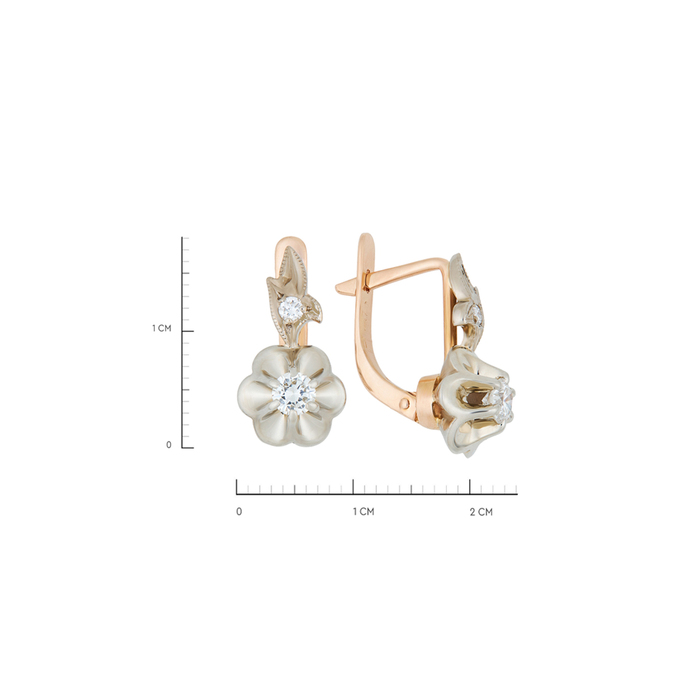 Серьги из золота 585 пробы c бриллиантами, Л 2316 4183 за 119200