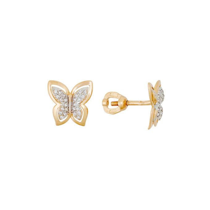 Серьги из золота 585 пробы c фианитами, Л 7502 3591 за 12400
