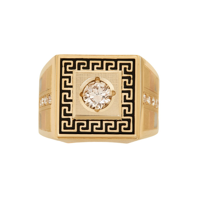 Кольцо из золота 750 пробы c бриллиантом, фианитами и эмалью, Л 6102 8808 за 328900