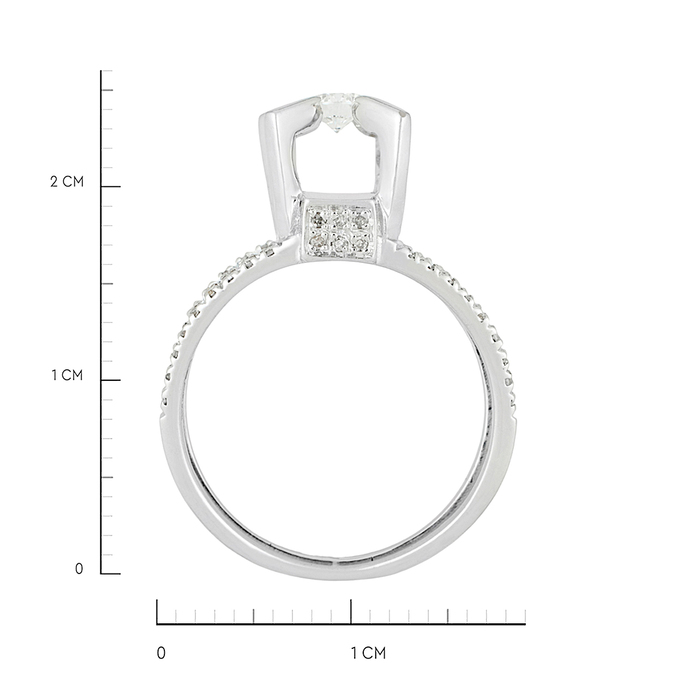 Кольцо из золота 585 пробы c бриллиантами