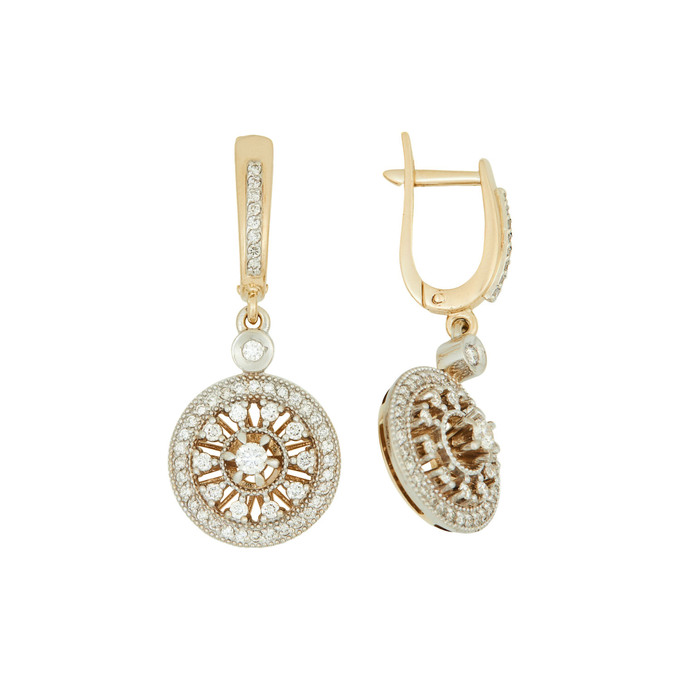 Серьги из золота 585 пробы c бриллиантами, Ц О007 2638 за 120000