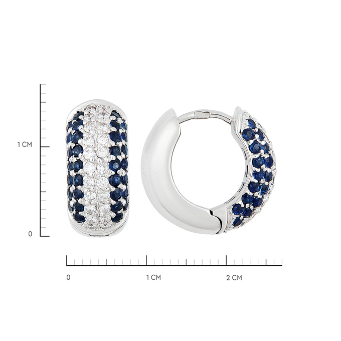 Серьги из золота 750 пробы c сапфирами и бриллиантами, К 0000 3617 за 160000