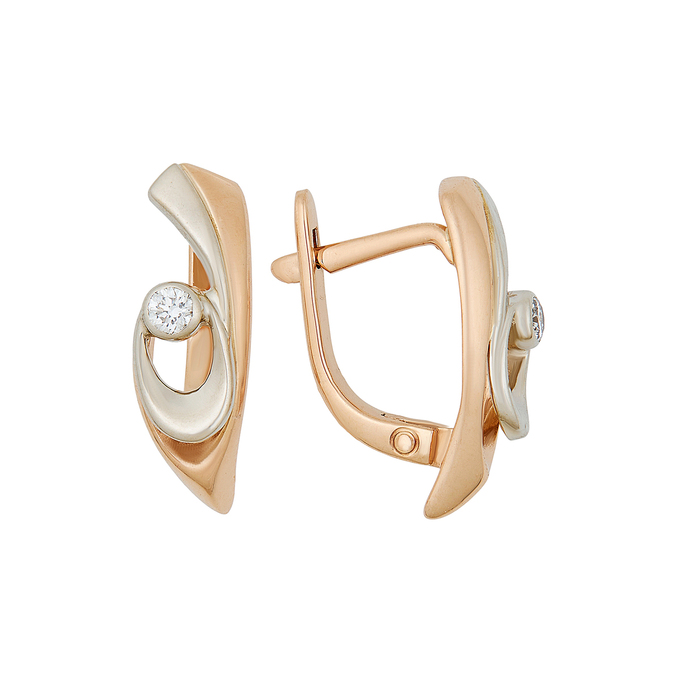 Серьги из золота 585 пробы c бриллиантами