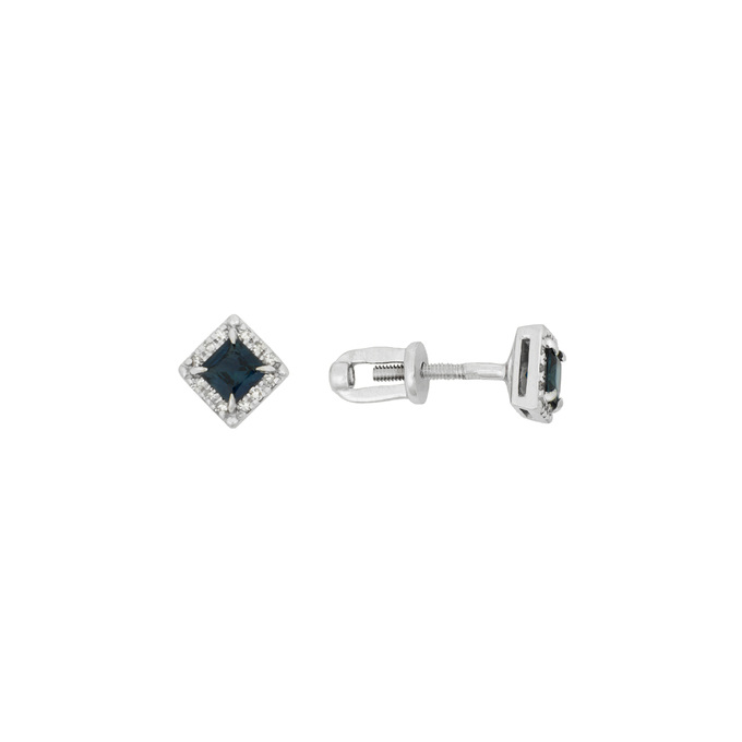 Серьги из золота 585 пробы c сапфирами и бриллиантами, Л 7303 0380 за 26400
