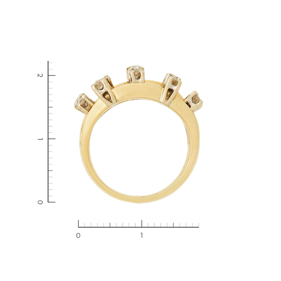 Кольцо из комбинированного золота 585 пробы c 10 бриллиантами, Л30133563 за 60900