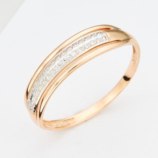 Кольцо из комбинированного золота 585 пробы c 34 бриллиантами Л12069525 фото 1
