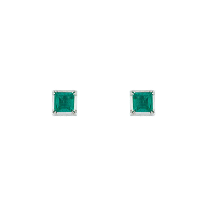 Серьга из золота 585 пробы c 1 изумрудом