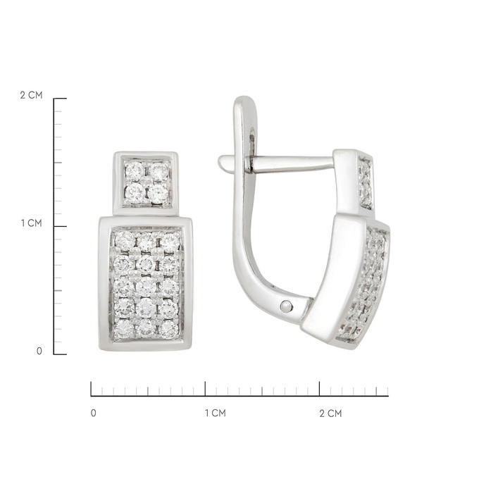 Серьги из золота 585 пробы c бриллиантами, Ц О007 2814 за 62000