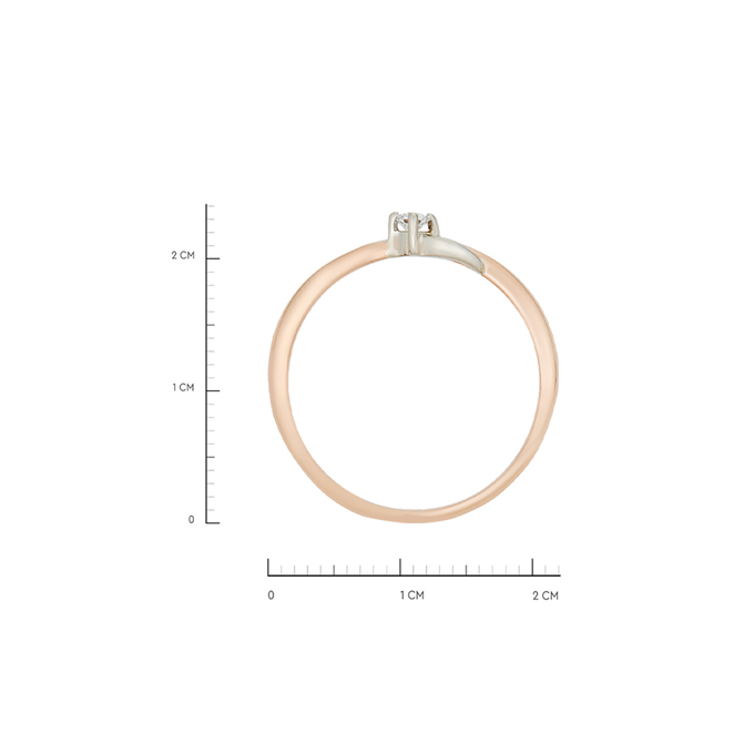 Кольцо из золота 585 пробы c бриллиантом, Л 4107 3948 за 35120