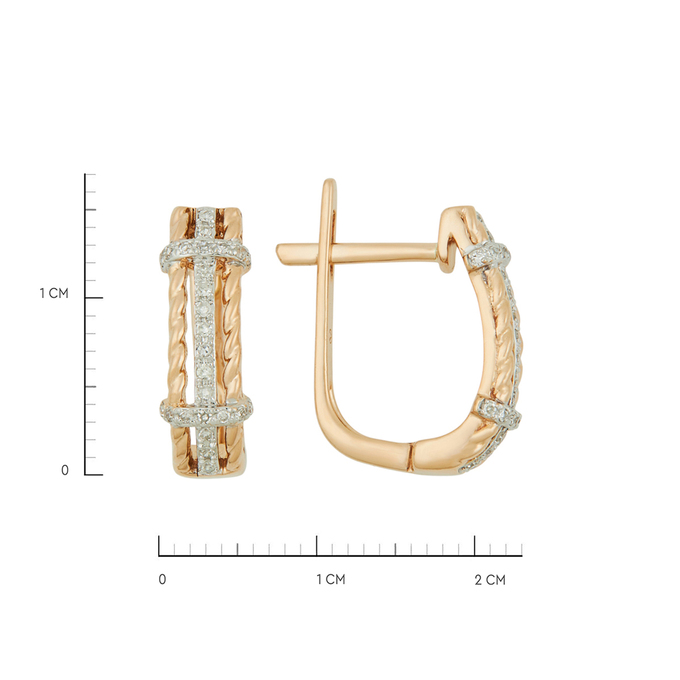 Серьги из золота 585 пробы c бриллиантами, Ц О007 1047 за 43920