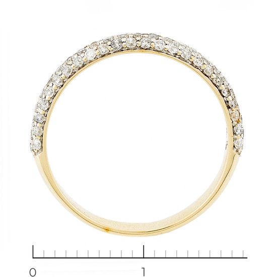 Кольцо из желтого золота 585 пробы c 73 бриллиантами, Л08082303 за 12950