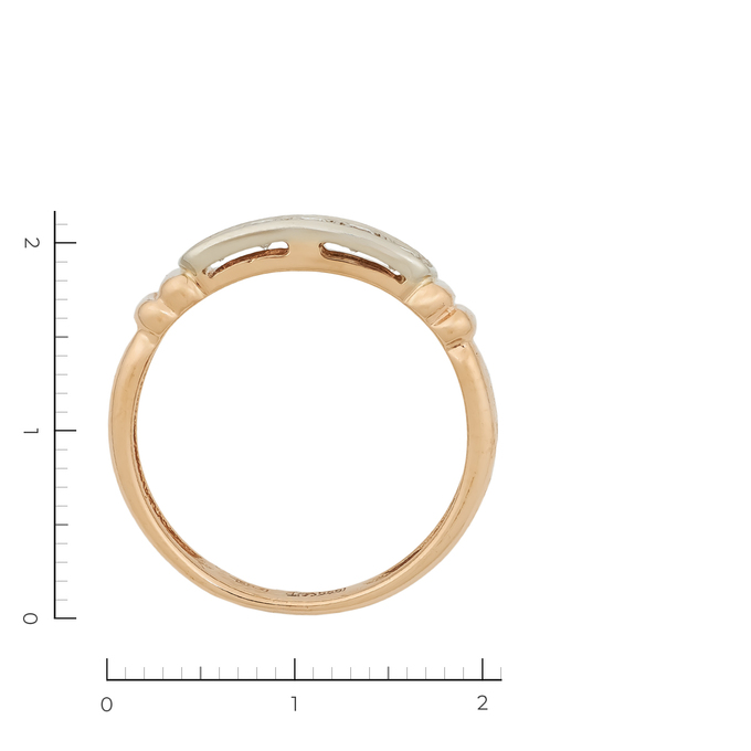 Кольцо из комбинированного золота 585 пробы c 5 бриллиантами, Л 6601 7325 за 40740