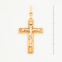 Крестик из комбинированного золота 585 пробы c 4 бриллиантами Л57028757 фото 2