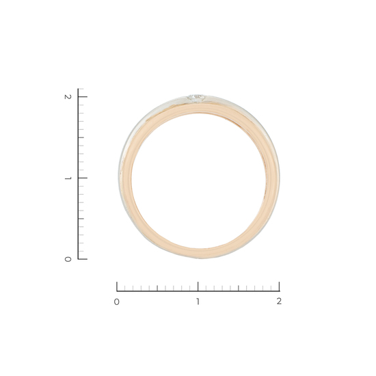 Кольцо из комбинированного золота 585 пробы c 1 бриллиантом, Л22117950 за 29940