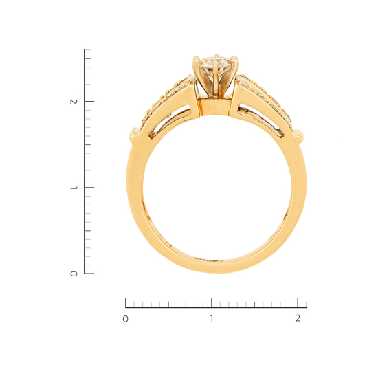 Кольцо из комбинированного золота 750 пробы c 41 бриллиантами, Л28094851 за 102000
