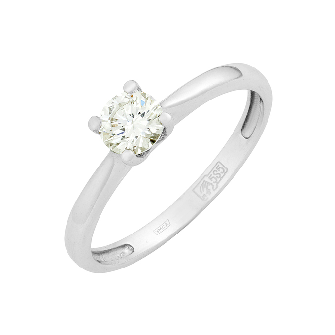 Кольцо из золота 585 пробы c бриллиантом