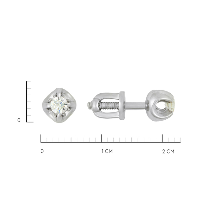 Серьги из золота 585 пробы c бриллиантами, Ц О007 1268 за 19000