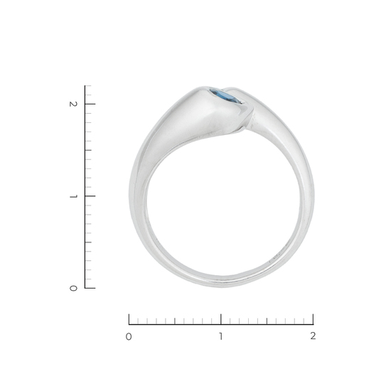 Кольцо из белого золота 750 пробы c 1 бриллиантом и 1 сапфиром, Л09106657 за 47340