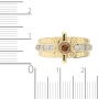 Кольцо из желтого золота 750 пробы c 1 синт. алмазом и 12 бриллиантами 101333 фото 4