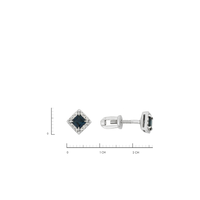 Серьги из золота 585 пробы c сапфирами и бриллиантами, Л 7303 0380 за 26400