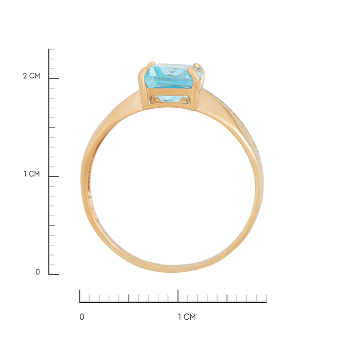 Кольцо из золота 585 пробы c топазом и бриллиантами, Л 0515 1337 за 22320