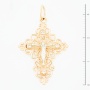 Крестик из комбинированного золота 585 пробы c фианитами Л19093434 фото 2