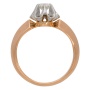Кольцо из комбинированного золота 585 пробы c 1 бриллиантом 012373 фото 2